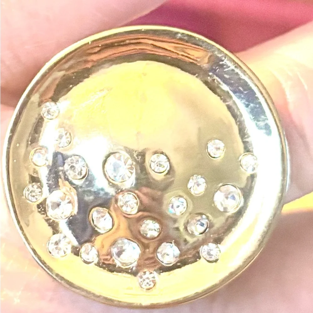 Gold-Tone Crystal Accent STATEMENT ring size 9